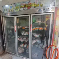 یخچال ۳درب ویترینی ۲طرف نما استیل ایستاده