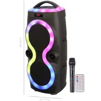 اسپیکر چمدانی بلوتوثی میکروفون شارژی وکنترل‌دار
