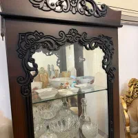 بوفه شیشه ای چوبی