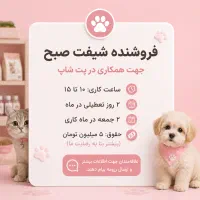 استخدام فروشنده شیفت صبح و بعداز ظهر برای پت‌شاپ