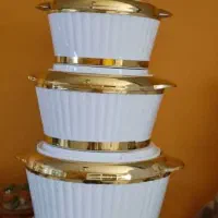 ۴ تیکه گرم نگه دارنده سفید طلایی غذا به شرط نو