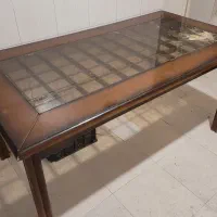 صفحه چوبی کابینت+میز ناهار خوری و تخت چوبی