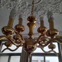 فروش فوری لوستر آب طلا رنگ ثابت و چراغ های لوکس|لوستر و چراغ آویز|پیربازار, |دیوار