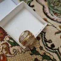 انگشتر طلا روس و نیم ست عقیق طلاروس