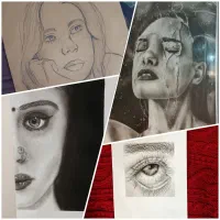 طراحی چهره سیاه قلم