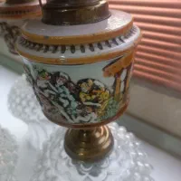 لوستر قدیمی ایتالیایی آنتیک برنز و سرامیک|لوستر و چراغ آویز|تهران, مسعودیه|دیوار