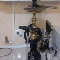 قلیان برنجی و چوبی