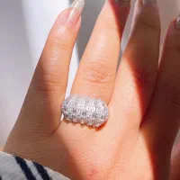 انگشتر جواهر تمام نقره مدل پرنس عین طلا لوکس|بدلیجات|تبریز, |دیوار