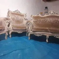 مبل هفت نفره باچوب راش وپارچه زخیم