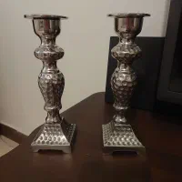 دوعدد شمعدان قدیمی چکشی