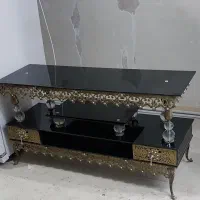 میزتلویزیون ترکیب برنج وشیشه