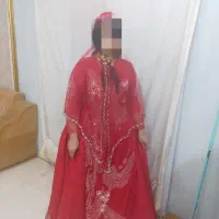 لباس ترکی مهره دوزی کاملا دست ساز رنگ قرمز