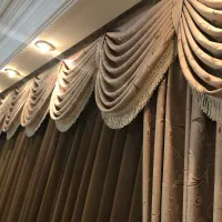 پرده خامه دوزی با پارچه تمام ترک در حد نو|پرده، رانر، رومیزی|قزوین, |دیوار