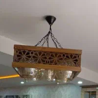لوستر چوبی پنج شعله نو‌نو