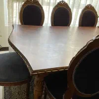 میز ناهار خوری چوب گردو  هشت نفره