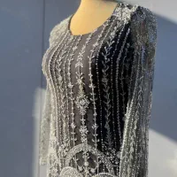 دوخت لباس مجلسی فول سنگ باکس دوری شده