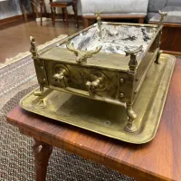 منقل و سینی برنجی قاجاری کلکسیونی