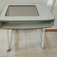 میز کامپیوتر پایه فلز و رویه چوب