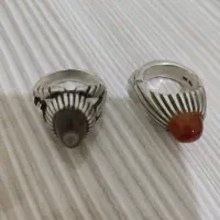 انگشتر نقره عقیق سرخ وبابا قوری