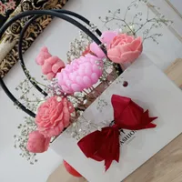 باکس دسته گل شمع و شمع باظرف دفرمه|گل مصنوعی|گناباد, |دیوار