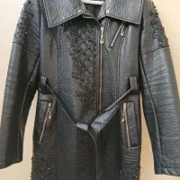 کت چرم زنانه نگین کاری|لباس|داران, |دیوار