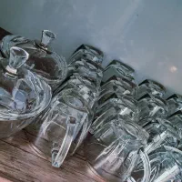 پیاله و قندان لبه نقره‌ای