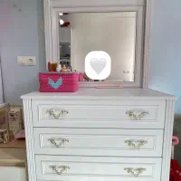 دراور با آینه و یک عدد شلف برند ساحل چوب مدل لیدی