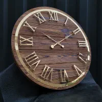 ساعت دیواری چوبی پرطرفدار قطره ۸۰ سانت رنگ عسلی