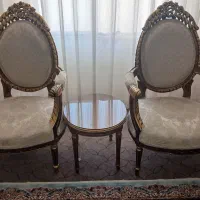 مبل ۹ نفره منبت کاری شده شیک طلایی|مبلمان خانگی و میز عسلی|مراغه, |دیوار