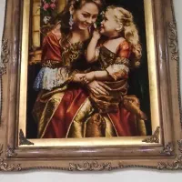 تابلو فرش گل چله  ابریشم