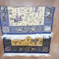 فرش تابلو فرش ابریشم ماشینی شکارگاه بافت قم نو|تابلو فرش|تهران, درختی|دیوار