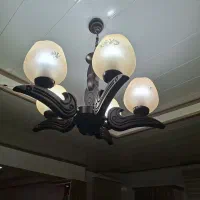 لوستر ۵ شعله چوبی