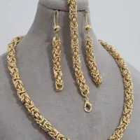 گردنبند دستبند گوشواره شانل طرح طلا