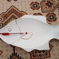 دو عدد دیس  شکل ماهی لب طلایی.دو عدد دیس