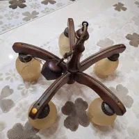 لوستر ۵ شاخه چوبی