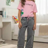 ست کراپ و شلوار لی فقط ۹۸۰