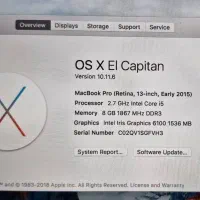 مک بوک پرو macbookpro ۲۰۱۵|رایانه همراه|اصفهان, ناژوان|دیوار