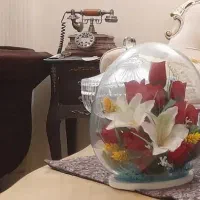 حباب گل مصنوعی رز و لیلیوم
