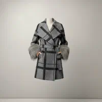 حرا.ج پالتو پشمیی آستین خزترند نو|لباس|مرند, |دیوار