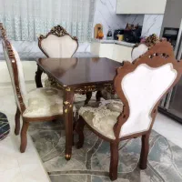 ناهار خوری چهار نفره چوب|میز و صندلی غذاخوری|گرمدره, |دیوار