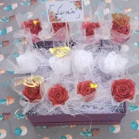 گل روبانی وپیپاکن|گل مصنوعی|زرند, |دیوار