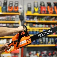 اره موتوری درخت بری ROSTONزنجیری بنزینی برقی 2 تیغ