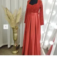 لباس مجلسی یلدا قرمز پوشیده مناسب عروس