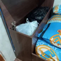 تخت تک نفره همراه با رو تختی|تخت و سرویس خواب|رباط‌کریم, رباط‌کریم|دیوار