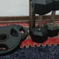 هالتر و صفحه و وزنه ودمبل