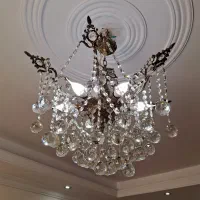 لوستر برنز ۶ و ۵ شاخه با اویز کریستال فوری فروشی|لوستر و چراغ آویز|تهران, سازمان برنامه شمالی|دیوار