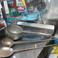 کفگیر ملاقه وبرنج صاف کن مسی وزن 1800|کلکسیون اشیاء عتیقه|همدان, |دیوار