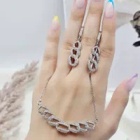 سرویس عروس آبکاری طلا سفید جنس نقره