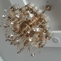 لوستر تمام برنجی و دیوار کوب درجه یک سالم ۲۱ شعله|لوستر و چراغ آویز|رودهن, |دیوار