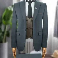 کت وشلوار جلیقه ۲ رو پارچه بانجو قیمت ویژه